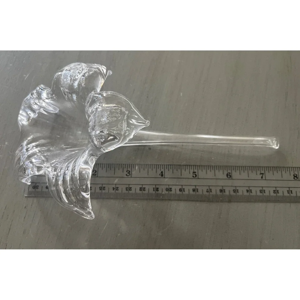 Flower Stem Bud Vase‎ Glass or Lily Paperweight, Elegant Vintage Centerpiece